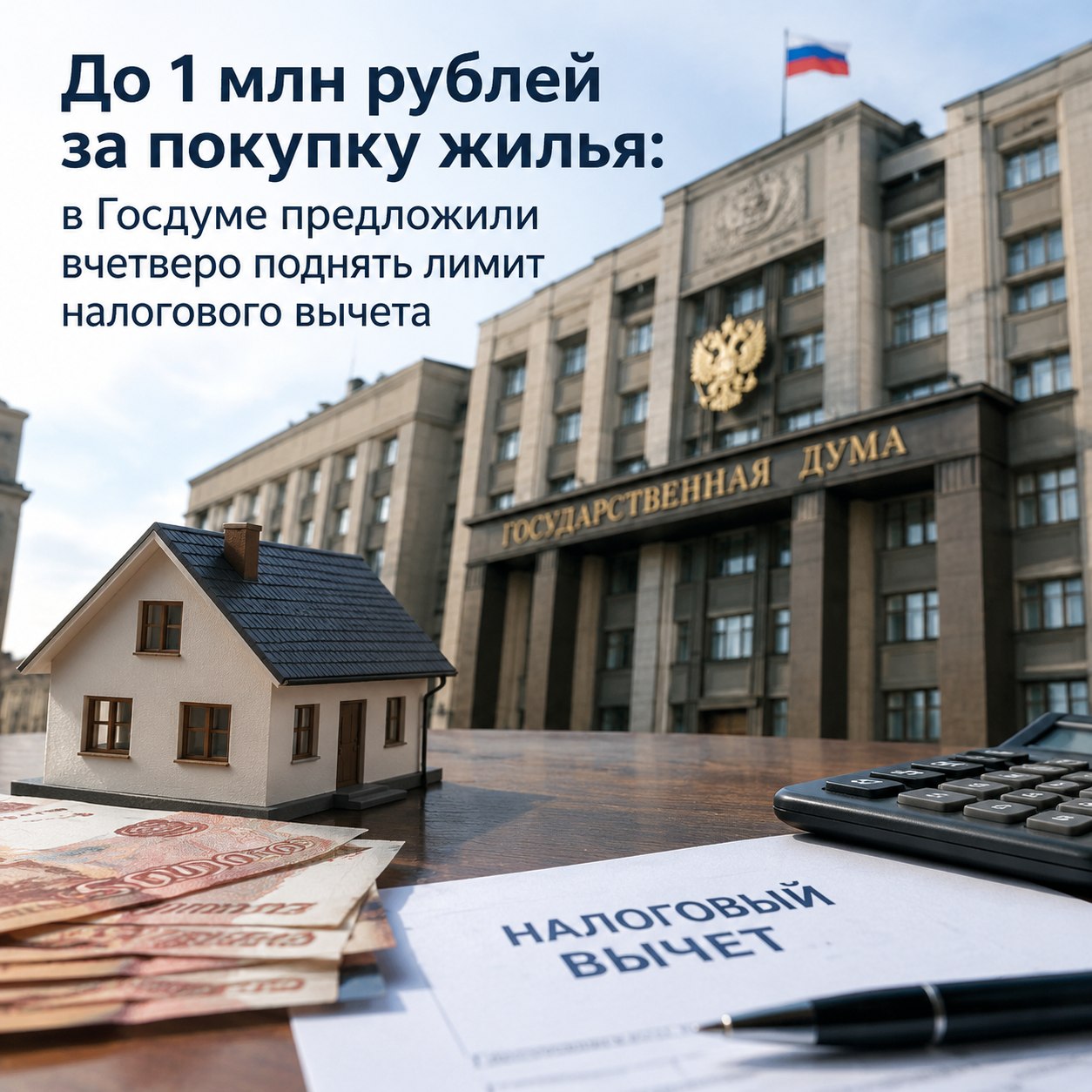 В  Госдуме предложили вчетверо поднять лимит налогового вычета